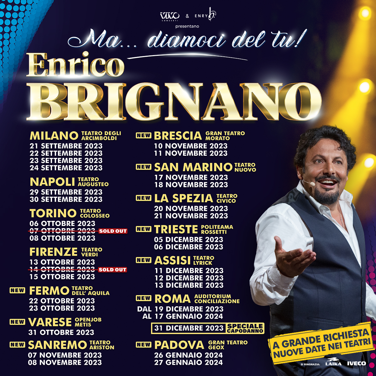 TEATRO/ Enrico Brignano riparte in tour con lo spettacolo 'Ma...diamoci ...